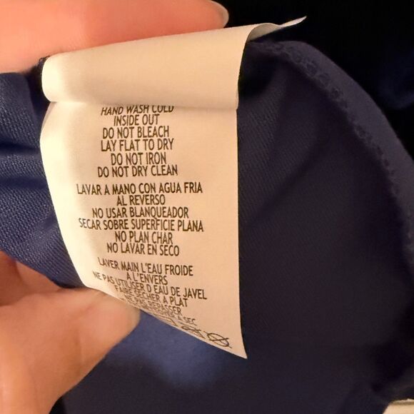 Tiana B Sapphire Blue Velvet Faux Wrap Party Dress 1X - Picture 8 of 11